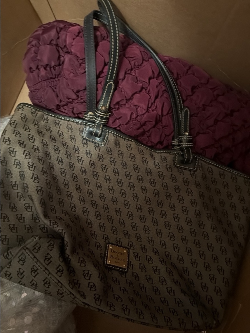 Dooney & Bourke vintage Brown Signature Tote Bag - Black